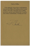 Jimmy Carter Signed ''Oath of Office'' Souvenir Slip